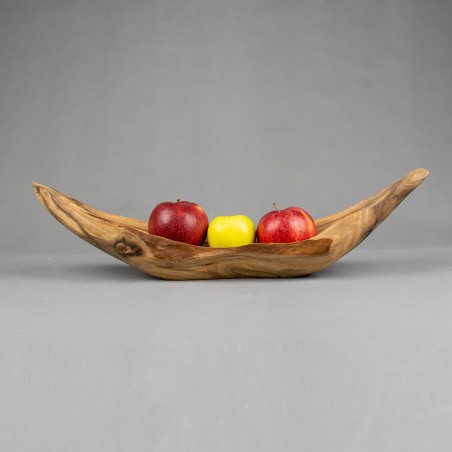 Patera ozdobna na owoce, ręcznie wykonana z drewna