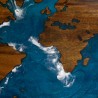 Designerska ława kawowa z drewna i żywicy Mapa Świata ciemny orzech Designerska ława kawowa z drewna i żywicy Mapa Świata ciemny orzech